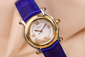 萧邦白盘石英二手手表回收价格公示 盘内带钻款式颇具特色