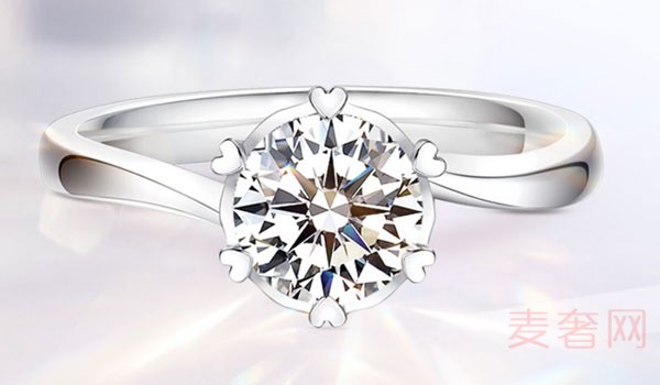 克徕帝传承系列铂金钻石戒指展示