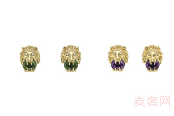 Gucci古驰Lion Head狮头系列耳钉展示图