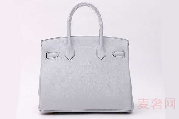 爱马仕/HERMES蓝色birkin30手提包背面展示图